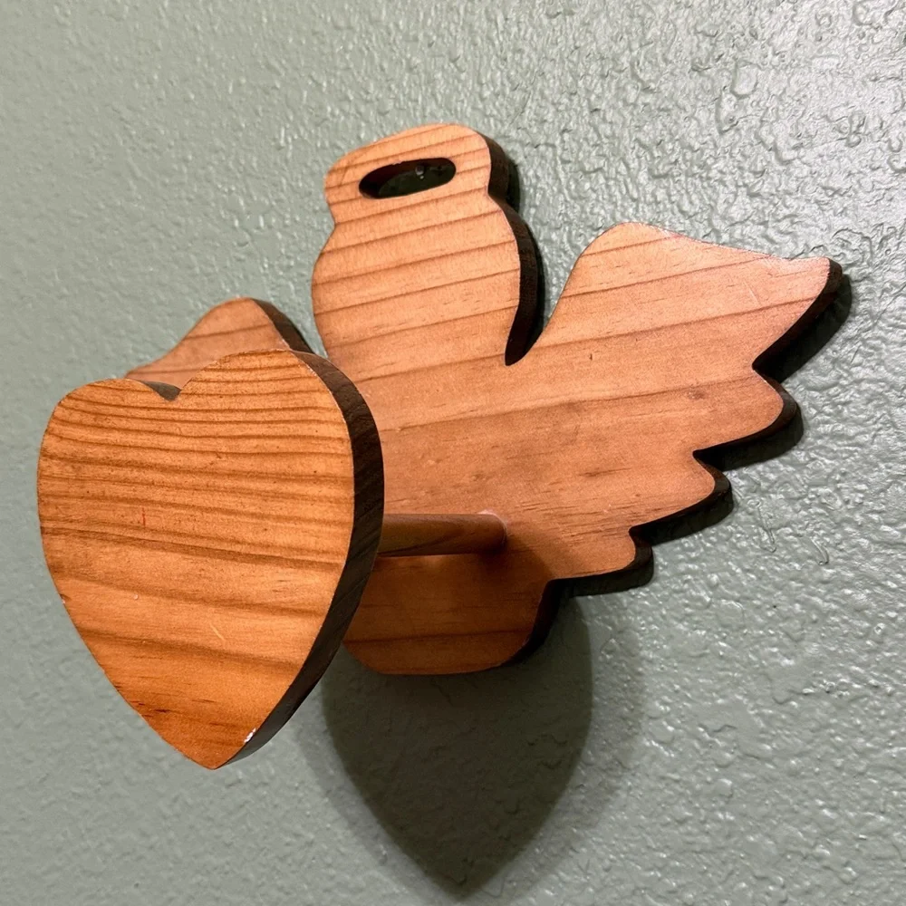 Wooden Heart Wings Wall Decor 90s Angel Fairy Rustic